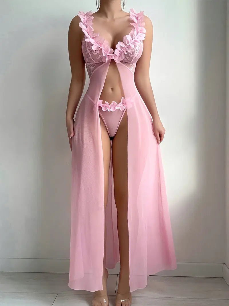 Velouré Mesh Gown Set