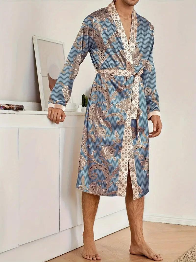 Satin Crest Lounge Robe