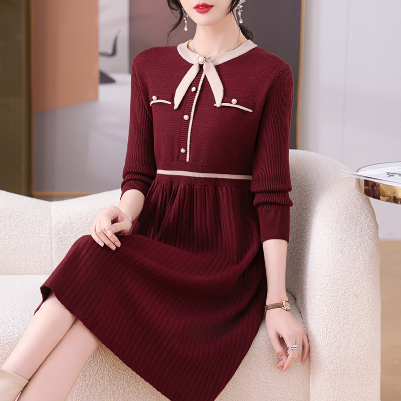 Celine Bow-Tie Knit Dress