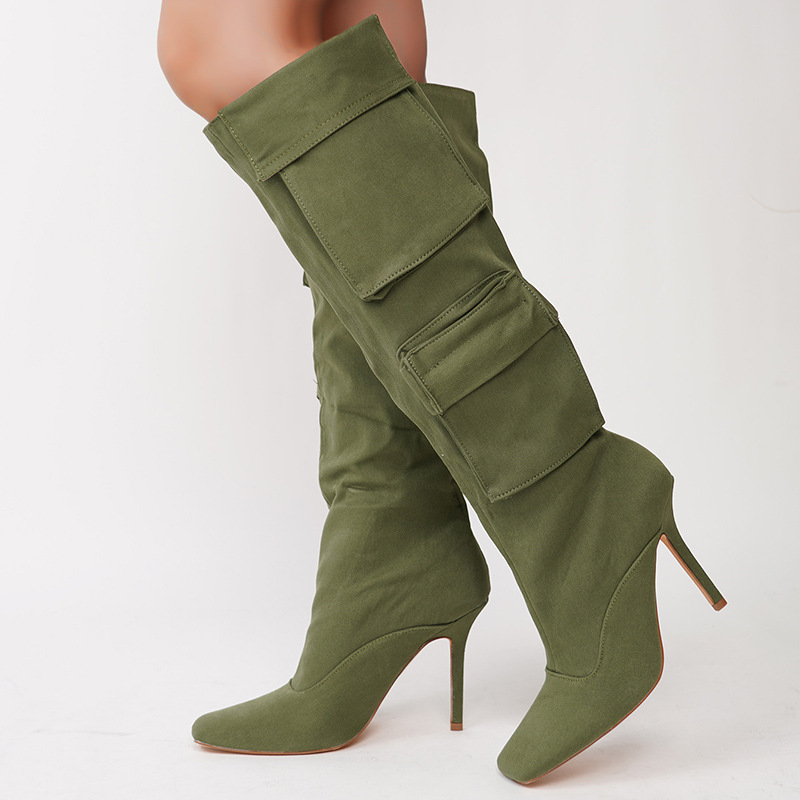 Georgina Knee-High Cargo Boots