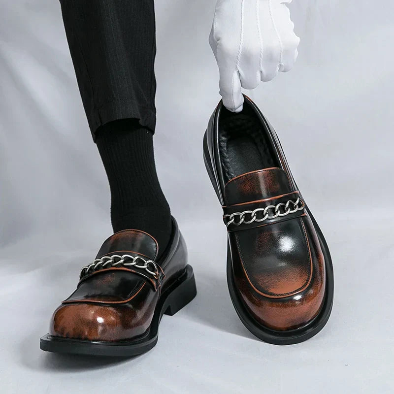 Belvedere Chain Leather Loafers