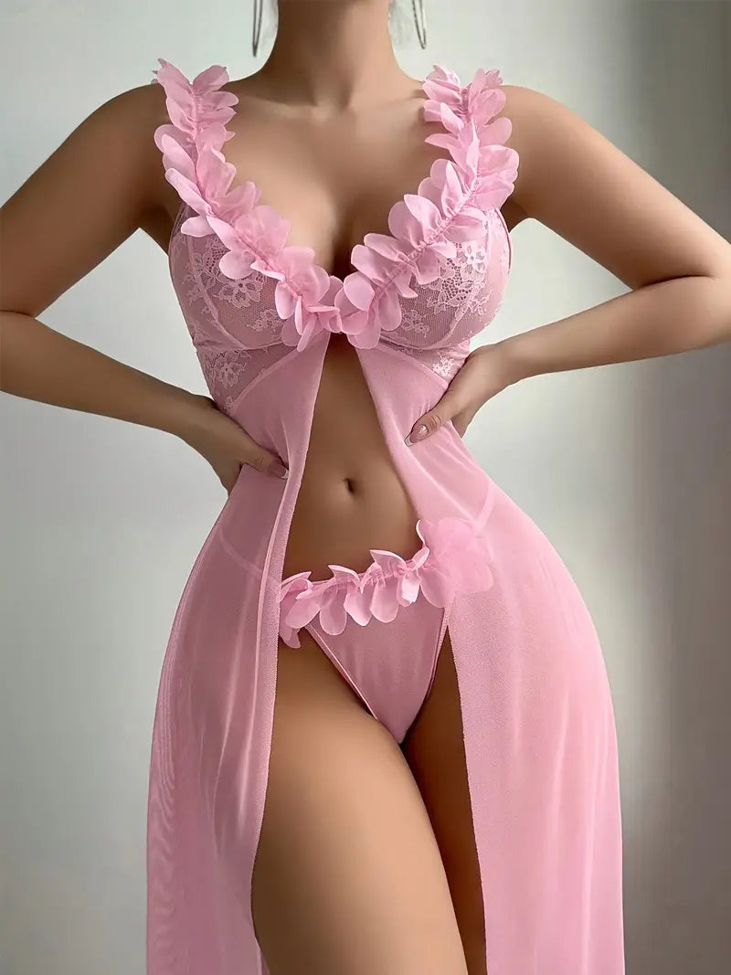 Velouré Mesh Gown Set
