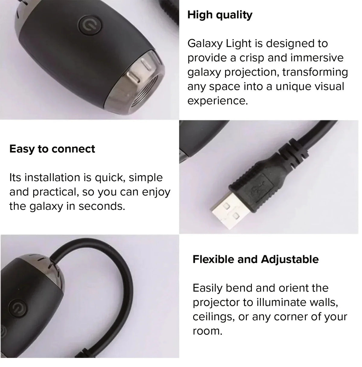 Mini Star Projector Night Light | USB Galaxy Projector