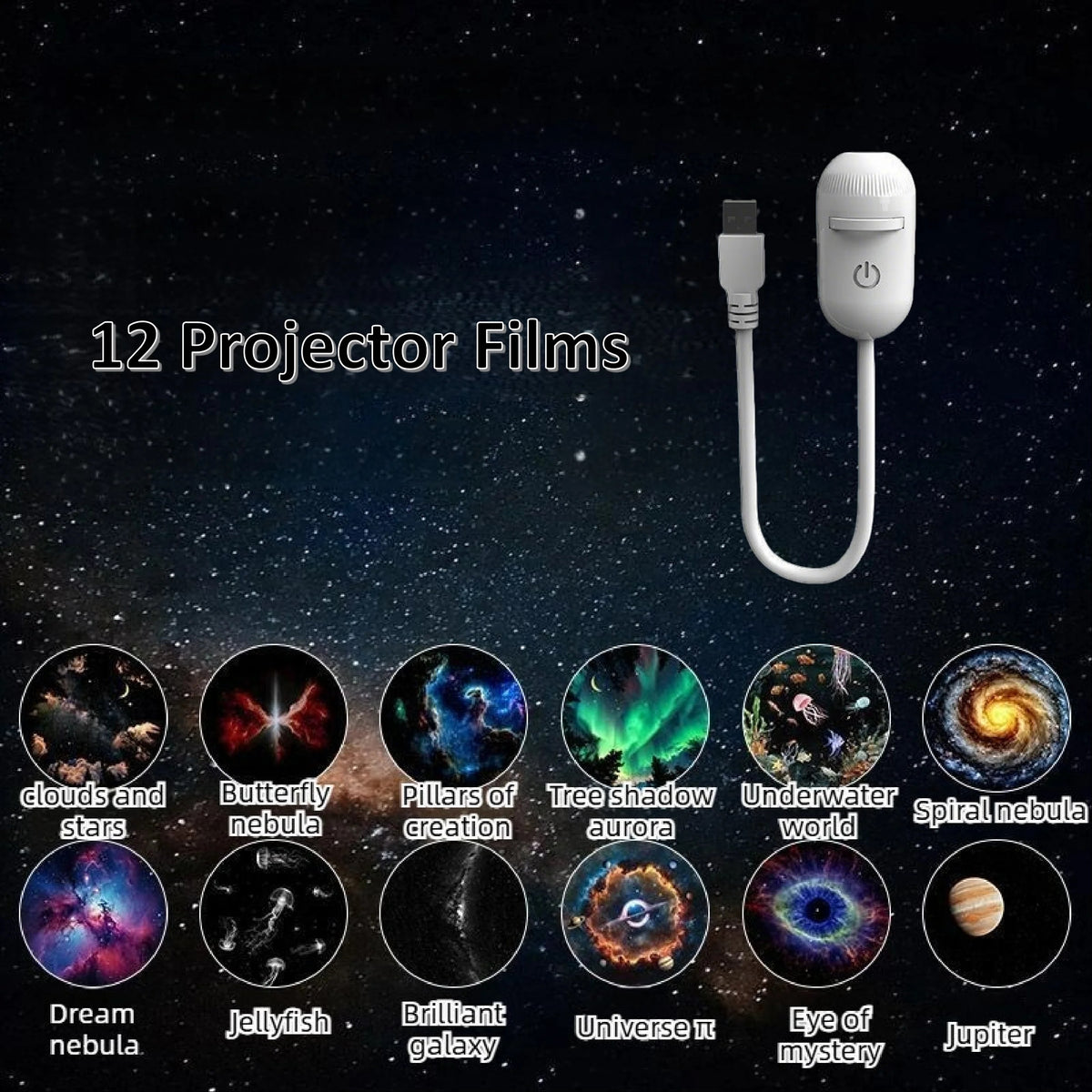Mini Star Projector Night Light | USB Galaxy Projector