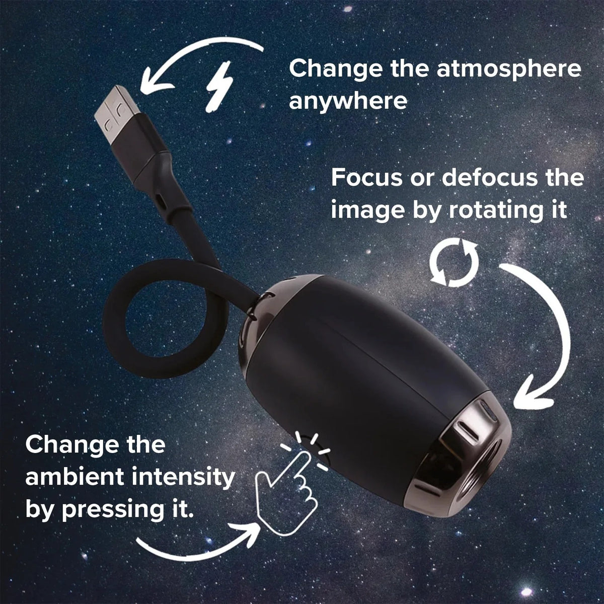 Mini Star Projector Night Light | USB Galaxy Projector