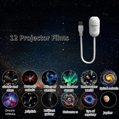 Mini Star Projector Night Light | USB Galaxy Projector
